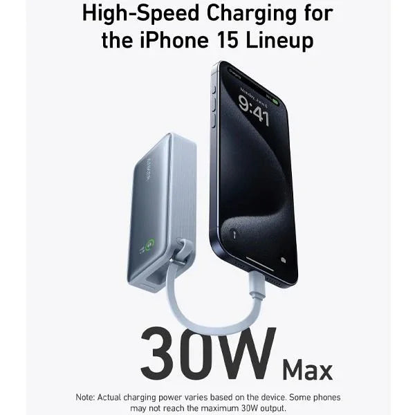 Anker 30W Nano 10000mAh PD Power Bank Built-In USB-C Cable - Blue - Tashqila Anker 30W Nano 10000mAh PD Power Bank Built-In USB-C Cable - Blue - Tashqila